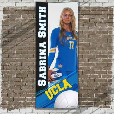 Volleyball Player Banner Light Blue