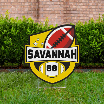 Football Yard Sign Design 1 Yellow