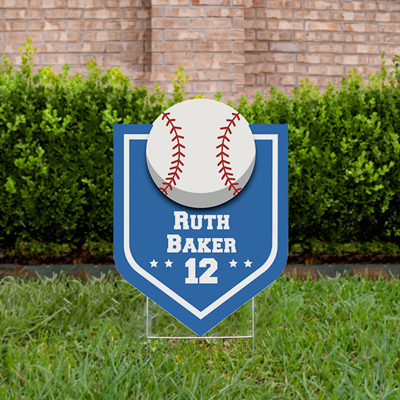 Baseball Yard Sign Design 3 Light Blue