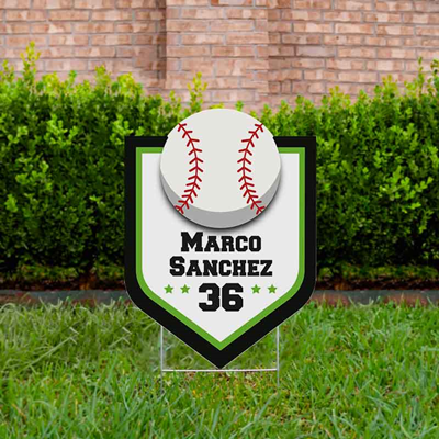 Baseball Yard Sign Design 3 Light Green