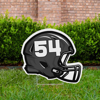 Football Yard Sign Design 3 Black