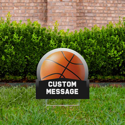 Basketball Yard Sign Design 1 Black