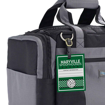Volleyball Bag Tag Design 1 Dark Green