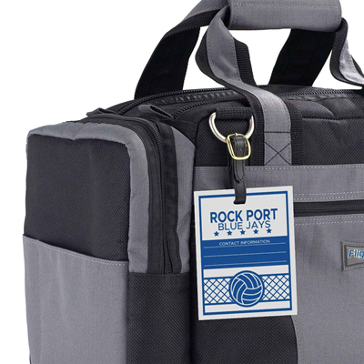 Volleyball Bag Tag Design 1 Blue