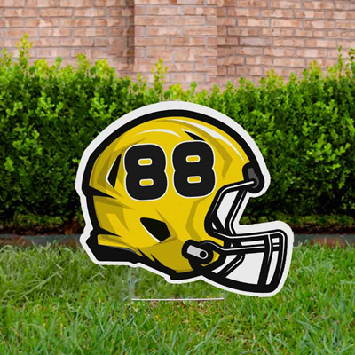 Football Yard Sign Design 3 Gold