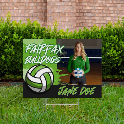 Volleyball Yard Sign Design 4 Light Green
