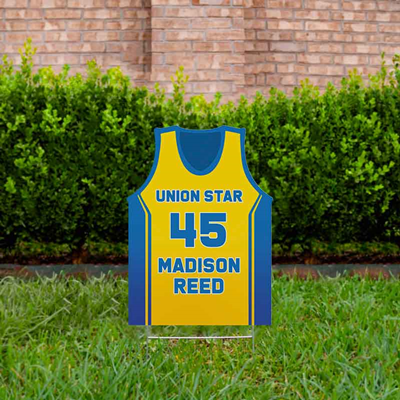 Basketball Yard Sign Design 3 Blue & Gold