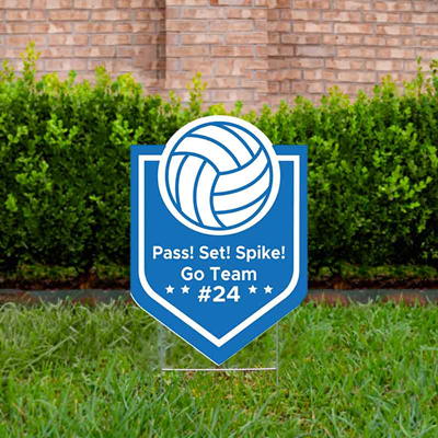 Volleyball Yard Sign Design 2 Light Blue