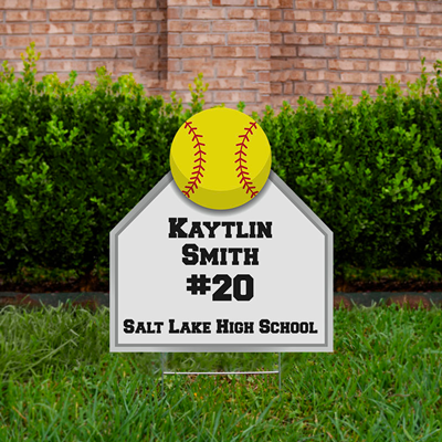 Softball Yard Sign Home Plate
