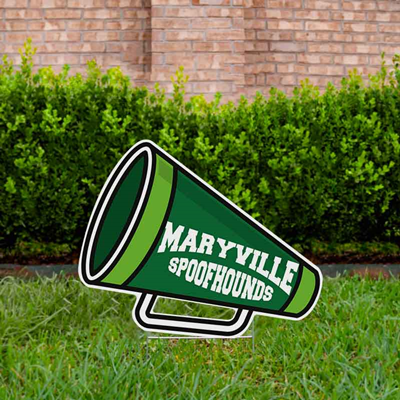 Cheer Yard Sign Megaphone Green